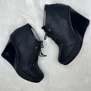 Rag & Bone Odval Leather Suede Distressed Wedge Ankle Booties